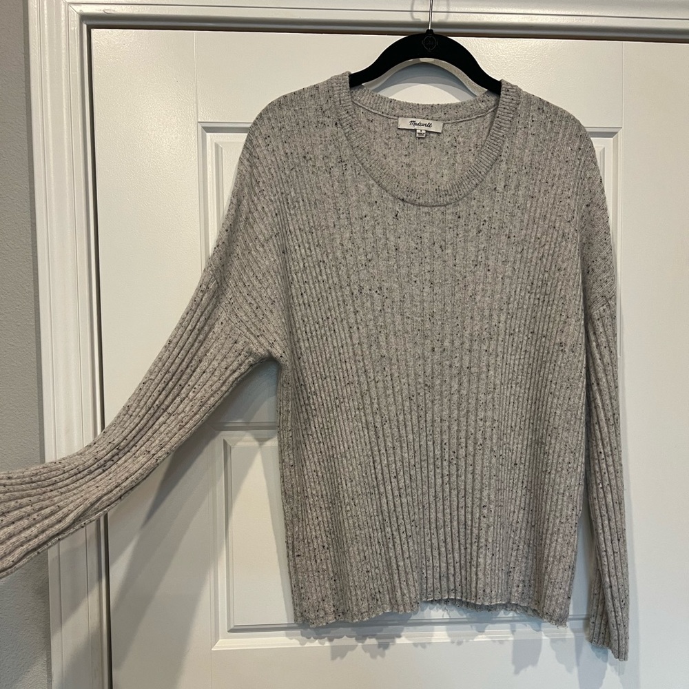 Madewell Light Weight Ribbed Sweater Gray Size Small